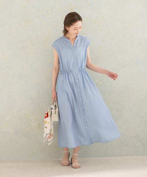 URBAN RESEARCH ROSSO WOMEN（アーバンリサーチ　ロッソ）の「ウォッシャブルシャツワンピース（シャツワンピース・レディース・オレンジ/ストライプ/チャコールグレー・FREE）」の6枚目の写真