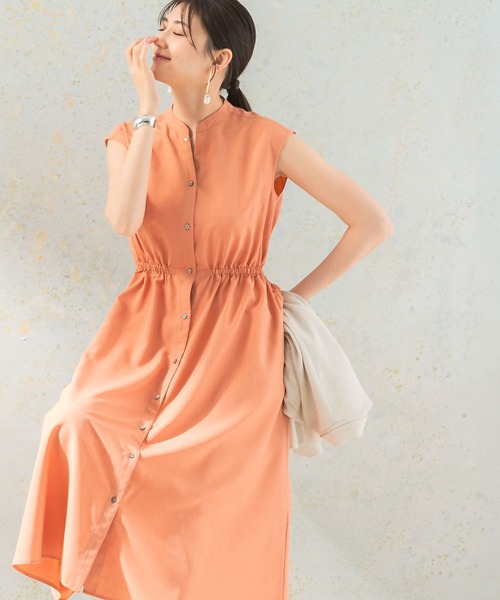 URBAN RESEARCH ROSSO WOMEN（アーバンリサーチ　ロッソ）の「ウォッシャブルシャツワンピース（シャツワンピース・レディース・オレンジ/ストライプ/チャコールグレー・FREE）」の12枚目の写真