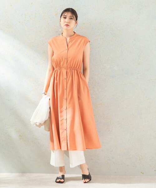 URBAN RESEARCH ROSSO WOMEN（アーバンリサーチ　ロッソ）の「ウォッシャブルシャツワンピース（シャツワンピース・レディース・オレンジ/ストライプ/チャコールグレー・FREE）」の14枚目の写真