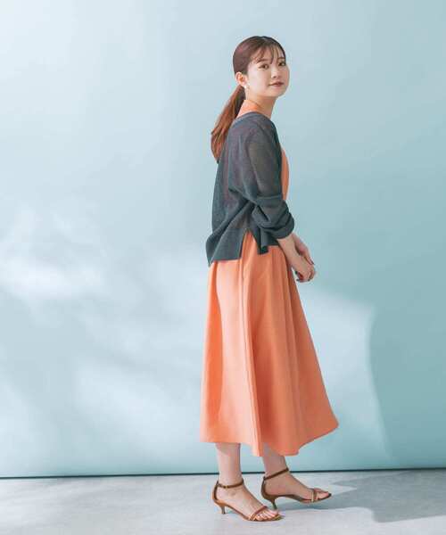 URBAN RESEARCH ROSSO WOMEN（アーバンリサーチ　ロッソ）の「ウォッシャブルシャツワンピース（シャツワンピース・レディース・オレンジ/ストライプ/チャコールグレー・FREE）」の19枚目の写真