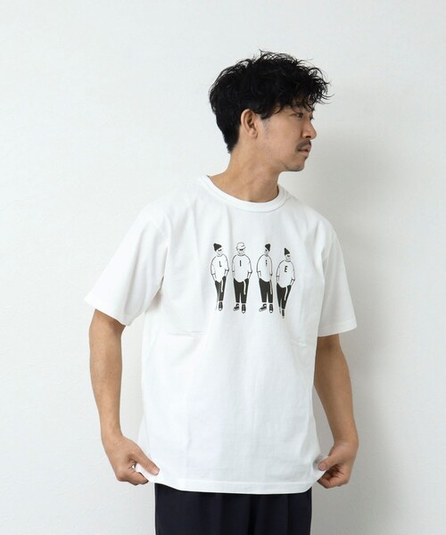 BARNS OUTFITTERS（バーンズアウトフィッターズ）の「【BARNS OUTFITTERS】別注タフネックTシャツ LIFE（Tシャツ/カットソー・メンズ・ホワイト/ブルー/チャコールグレー/グレイッシュベージュ・S/M/L）」の8枚目の写真