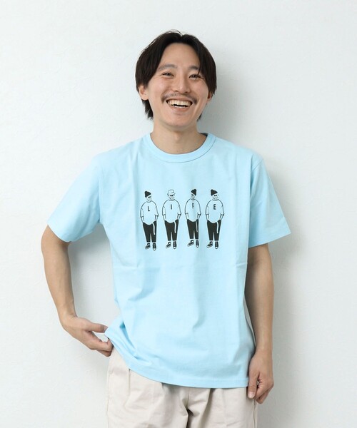 BARNS OUTFITTERS（バーンズアウトフィッターズ）の「【BARNS OUTFITTERS】別注タフネックTシャツ LIFE（Tシャツ/カットソー・メンズ・ホワイト/ブルー/チャコールグレー/グレイッシュベージュ・S/M/L）」の18枚目の写真