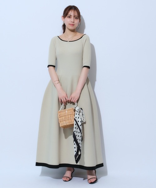 【特別セール品】 Mystrada（マイストラーダ）の「ホールガーメント配色ワンピ ワンピース
