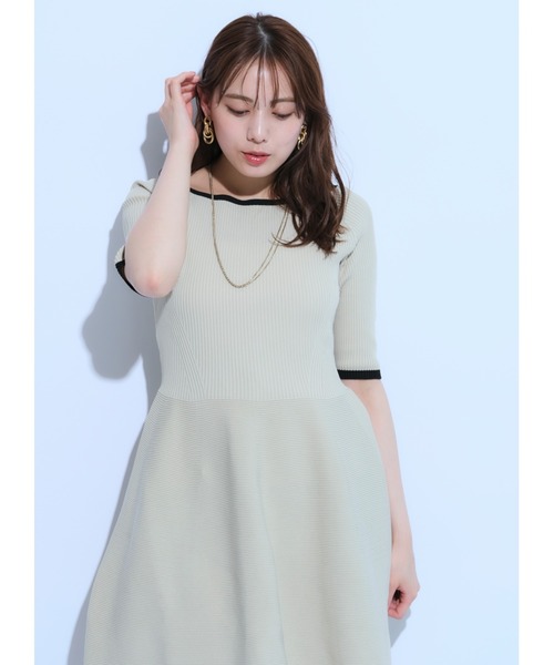 Mystrada（マイストラーダ）の「ホールガーメント配色ワンピ