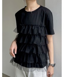 チュールティアードドッキングTシャツ
