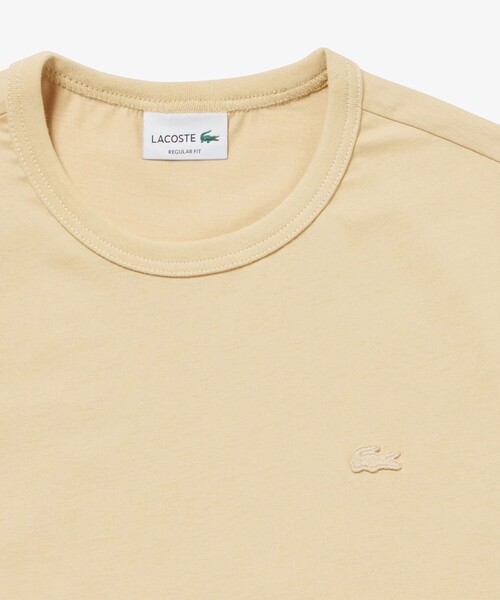 【LACOSTE】ヘビーウェイトコットンシングルジャージTシャツ LACOSTE｜ヘビーウェイトコットン ワンポイントロゴ シングル