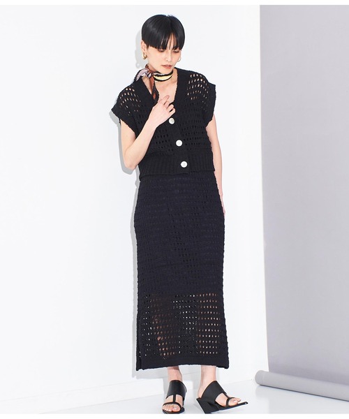 Settimissimo（セッティミッシモ）の「メッシュ ショート丈 ジレ ベスト（ベスト・レディース・ブラック/ブルー・FREE）」の7枚目の写真