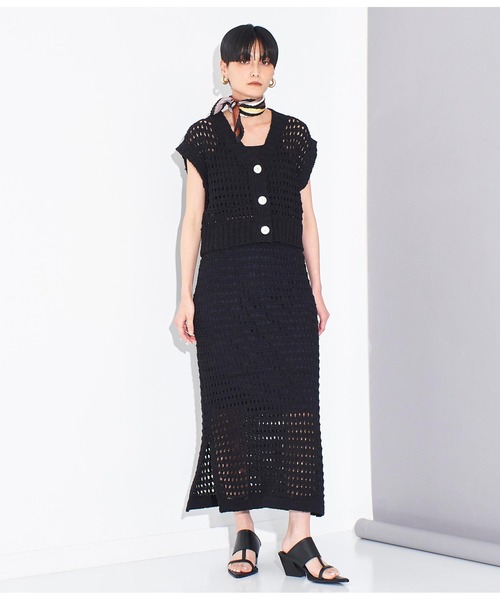 Settimissimo（セッティミッシモ）の「メッシュ ショート丈 ジレ ベスト（ベスト・レディース・ブラック/ブルー・FREE）」の8枚目の写真