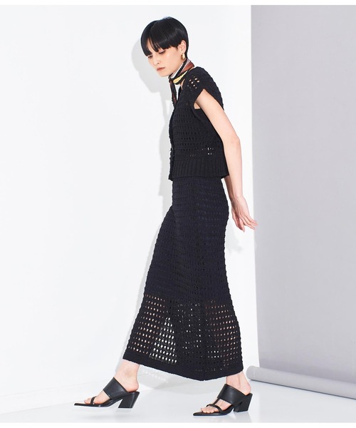 Settimissimo（セッティミッシモ）の「メッシュ ショート丈 ジレ ベスト（ベスト・レディース・ブラック/ブルー・FREE）」の9枚目の写真