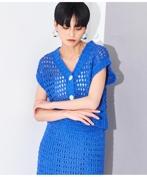 Settimissimo（セッティミッシモ）の「メッシュ ショート丈 ジレ ベスト（ベスト・レディース・ブラック/ブルー・FREE）」の11枚目の写真