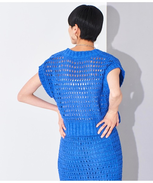 Settimissimo（セッティミッシモ）の「メッシュ ショート丈 ジレ ベスト（ベスト・レディース・ブラック/ブルー・FREE）」の13枚目の写真