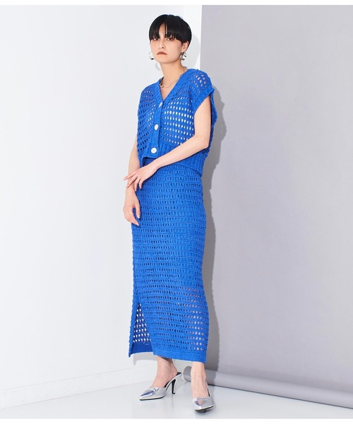 Settimissimo（セッティミッシモ）の「メッシュ ショート丈 ジレ ベスト（ベスト・レディース・ブラック/ブルー・FREE）」の15枚目の写真