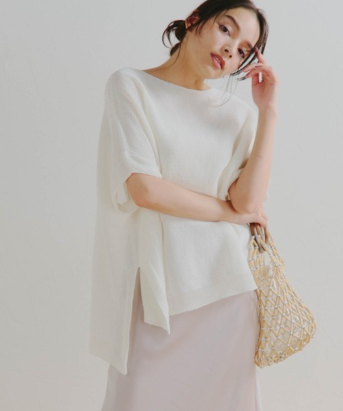 Droite lautreamont(ドロワットロートレアモン)の「SHARY CARN WGPO≪手洗い可能≫(ニット/セーター・レディース・オフホワイト/チャコールグレー/グリーン・M)」の4枚目の写真