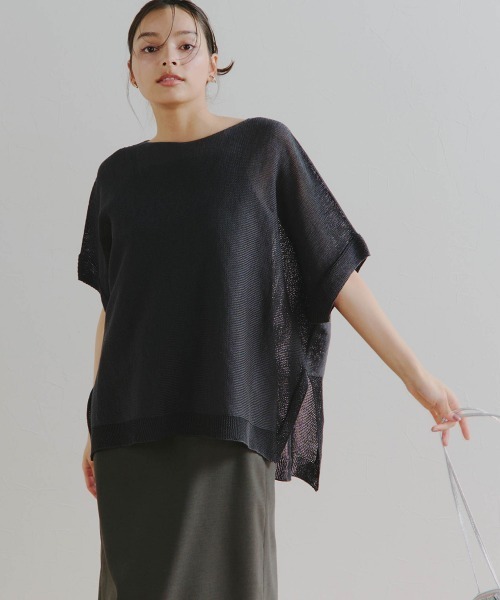Droite lautreamont(ドロワットロートレアモン)の「SHARY CARN WGPO≪手洗い可能≫(ニット/セーター・レディース・オフホワイト/チャコールグレー/グリーン・M)」の7枚目の写真