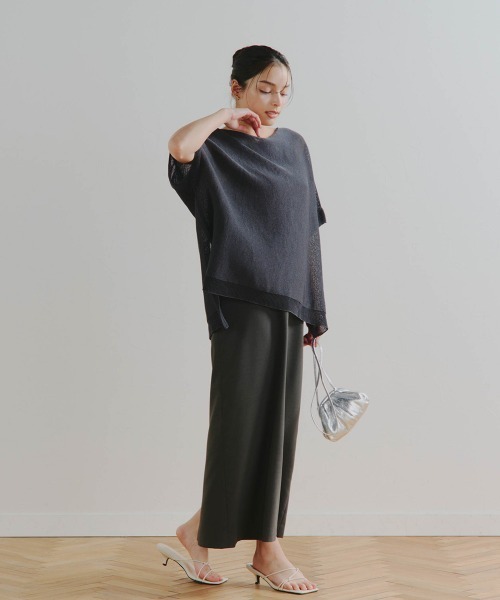 Droite lautreamont(ドロワットロートレアモン)の「SHARY CARN WGPO≪手洗い可能≫(ニット/セーター・レディース・オフホワイト/チャコールグレー/グリーン・M)」の12枚目の写真