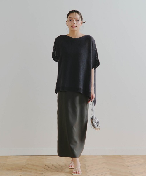 Droite lautreamont(ドロワットロートレアモン)の「SHARY CARN WGPO≪手洗い可能≫(ニット/セーター・レディース・オフホワイト/チャコールグレー/グリーン・M)」の13枚目の写真