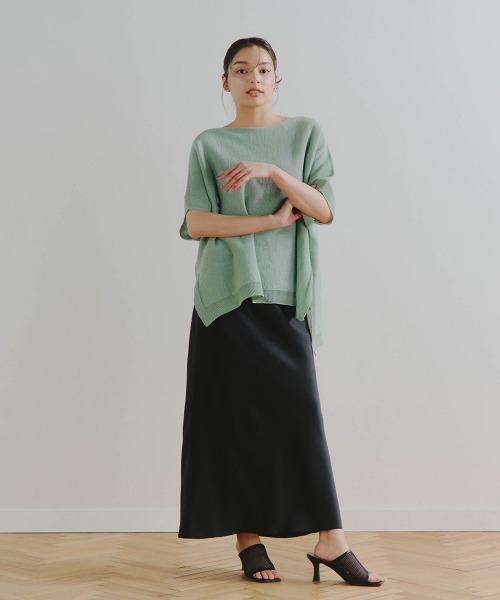 Droite lautreamont(ドロワットロートレアモン)の「SHARY CARN WGPO≪手洗い可能≫(ニット/セーター・レディース・オフホワイト/チャコールグレー/グリーン・M)」の10枚目の写真