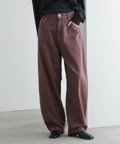 for/c（フォーシー）の「[新色追加]カーブデニムパンツ【オーガニックコットン】（デニムパンツ・レディース・ライトブルー/ブルー/ブラック/アイボリー/グレー/ベージュ/ブラウン/インディゴブルー・LL/L/M/PM/TM/PL）」の9枚目の写真