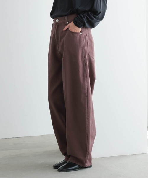 for/c（フォーシー）の「[新色追加]カーブデニムパンツ【オーガニックコットン】（デニムパンツ・レディース・ライトブルー/ブルー/ブラック/アイボリー/グレー/ベージュ/ブラウン/インディゴブルー・LL/L/M/PM/TM/PL）」の10枚目の写真