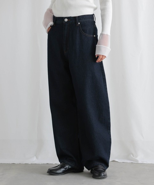 for/c（フォーシー）の「[新色追加]カーブデニムパンツ【オーガニックコットン】（デニムパンツ・レディース・ライトブルー/ブルー/ブラック/アイボリー/グレー/ベージュ/ブラウン/インディゴブルー・LL/L/M/PM/TM/PL）」の20枚目の写真