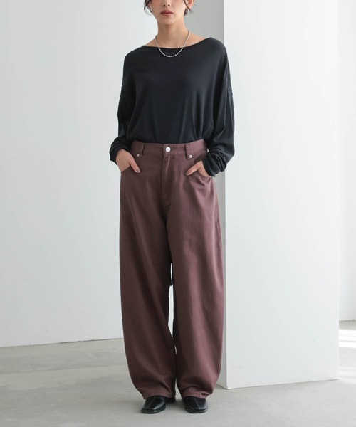 for/c（フォーシー）の「[新色追加]カーブデニムパンツ【オーガニックコットン】（デニムパンツ・レディース・ライトブルー/ブルー/ブラック/アイボリー/グレー/ベージュ/ブラウン/インディゴブルー・LL/L/M/PM/TM/PL）」の14枚目の写真
