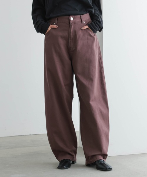 for/c（フォーシー）の「[新色追加]カーブデニムパンツ【オーガニックコットン】（デニムパンツ・レディース・ライトブルー/ブルー/ブラック/アイボリー/グレー/ベージュ/ブラウン/インディゴブルー・LL/L/M/PM/TM/PL）」の12枚目の写真