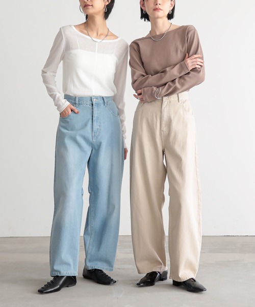 新色追加]カーブデニムパンツ【オーガニックコットン】（デニムパンツ