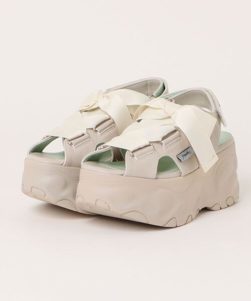 YOSUKE（ヨースケ）の「【YOSUKE】厚底スニーカーソールリボンベルトサンダル 2810135（サンダル・レディース・ブラック/ホワイト/アイボリー・24.5cm/23.0cm/24.0cm/22.5cm/23.5cm）」の3枚目の写真