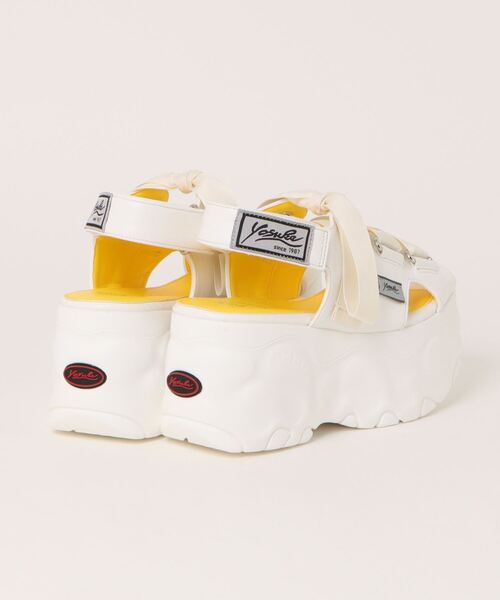 YOSUKE（ヨースケ）の「【YOSUKE】厚底スニーカーソールリボンベルトサンダル 2810135（サンダル・レディース・ブラック/ホワイト/アイボリー・24.5cm/23.0cm/24.0cm/22.5cm/23.5cm）」の4枚目の写真