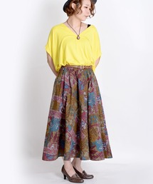 MARAI（マーライ）の「総柄 フレアロングスカート ニュアンスカラー（スカート）」