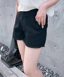 AS KNOW AS plus | ◎ハイウエストボタン 台形デニムショートパンツ(デニムパンツ)