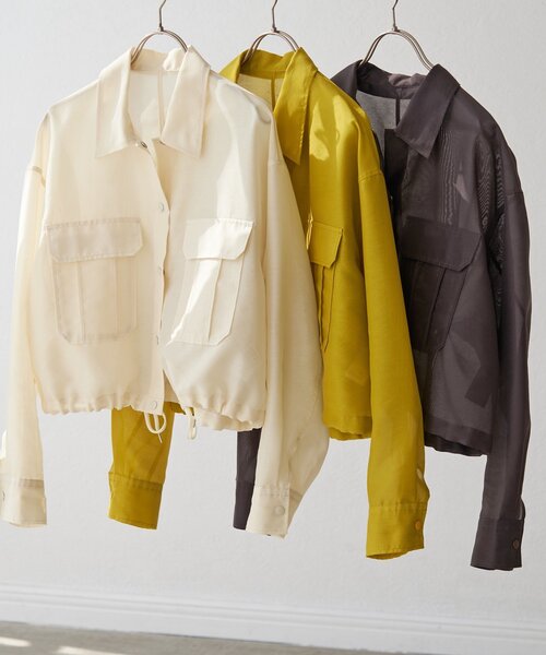 「Spick & Span」 7分袖ブラウス FREE イエロー レディース Spick & Span（スピックアンドスパン）の「オーガンジーシャツ