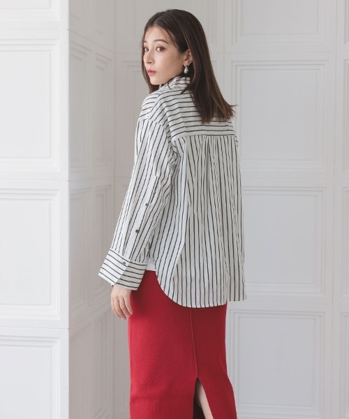 DONOBAN（ドノバン）の「【pufe】ストライプオーバーシャツ（シャツ/ブラウス・レディース・ホワイト/ブラック・ONE）」の20枚目の写真