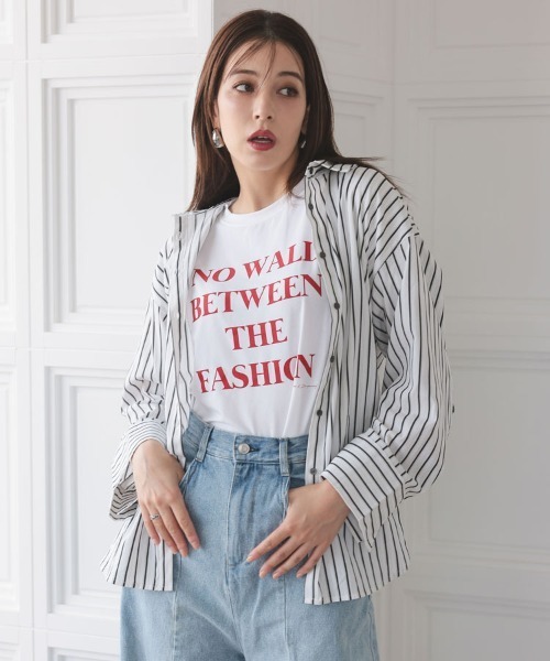 DONOBAN（ドノバン）の「【pufe】ストライプオーバーシャツ（シャツ/ブラウス・レディース・ホワイト/ブラック・ONE）」の14枚目の写真