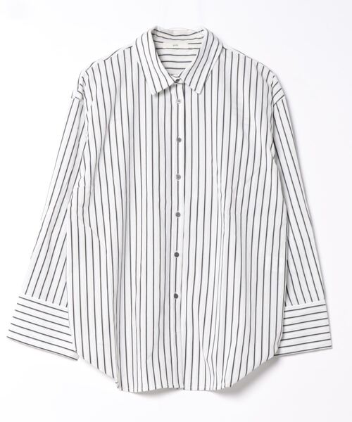 DONOBAN（ドノバン）の「【pufe】ストライプオーバーシャツ（シャツ/ブラウス・レディース・ホワイト/ブラック・ONE）」の7枚目の写真