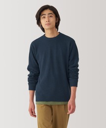 紳士　大豆繊維を使ったミドルゲージクルーネックセーター
