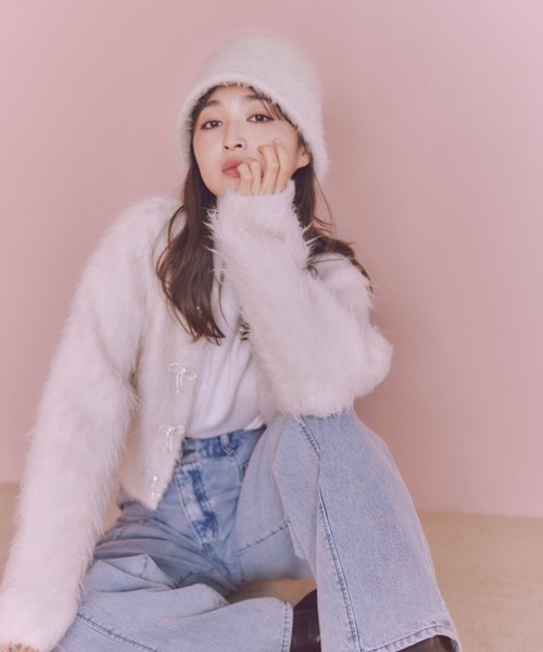 SNIDEL（スナイデル）の「ファークロシェハット（ハット・レディース・ダークグレー/アイボリー・FREE）」の15枚目の写真