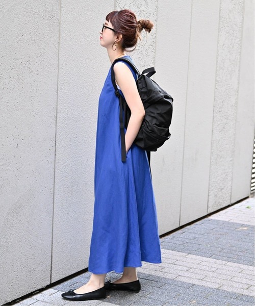B.C STOCK(ベーセーストック)の「《追加2》リネンレーヨンスリーブレスワンピース(ワンピース・レディース・レッド/ブルー/ダークブルー/ブラック・FREE)」の13枚目の写真