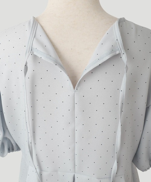 ブラウス シャツ ピンドット タック ペプラム ブラウス HUIT レディース セール】ピンドット タック ペプラム ブラウス HUIT（シャツ