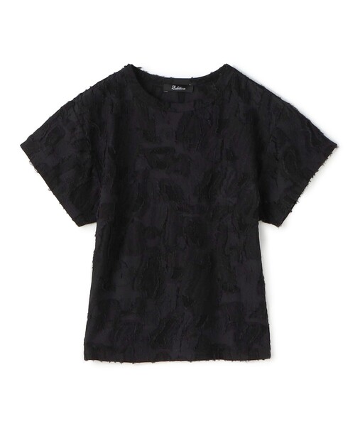 バックカットジャカード ハーフスリーブトップス（Tシャツ/カットソー 
