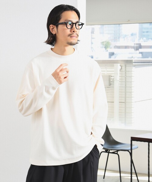 HELLY HANSEN（ヘリーハンセン）の「HELLY HANSEN / ロングスリーブライトワッフルクルーティー(ユニセックス)（Tシャツ/カットソー・メンズ・ナチュラル/ブラック・S/L/XL/M）」の8枚目の写真