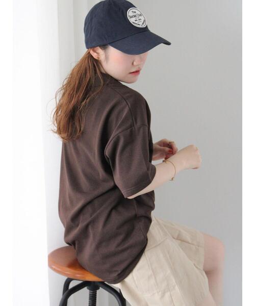 ehka sopo（エヘカソポ）の「ロゴ刺繍ハーフジップカットソー（Tシャツ/カットソー・レディース・グリーン/ブルー/グレー/ブラウン・F）」の7枚目の写真