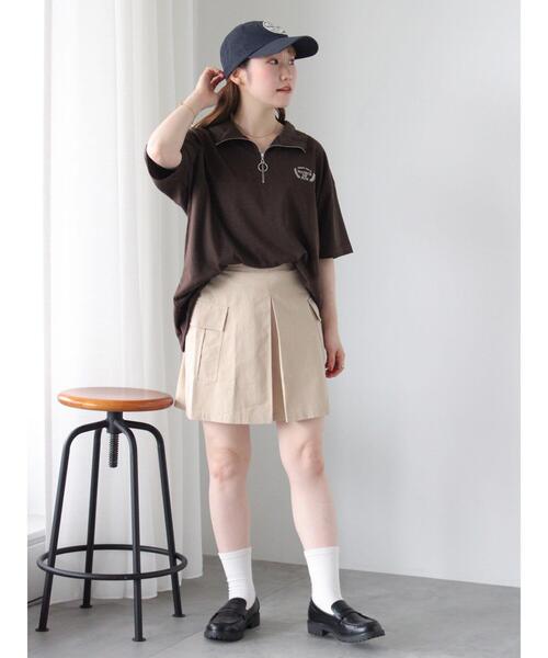 ehka sopo（エヘカソポ）の「ロゴ刺繍ハーフジップカットソー（Tシャツ/カットソー・レディース・グリーン/ブルー/グレー/ブラウン・F）」の9枚目の写真