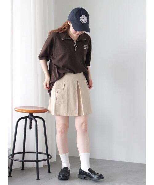 ehka sopo（エヘカソポ）の「ロゴ刺繍ハーフジップカットソー（Tシャツ/カットソー・レディース・グリーン/ブルー/グレー/ブラウン・F）」の10枚目の写真