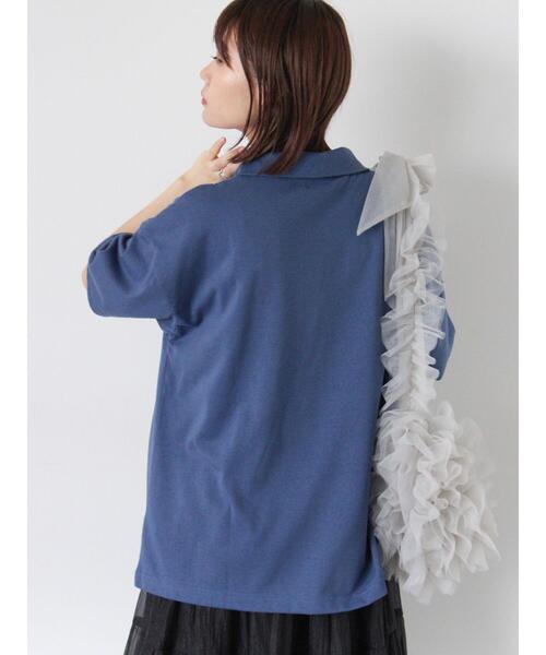 ehka sopo（エヘカソポ）の「ロゴ刺繍ハーフジップカットソー（Tシャツ/カットソー・レディース・グリーン/ブルー/グレー/ブラウン・F）」の15枚目の写真