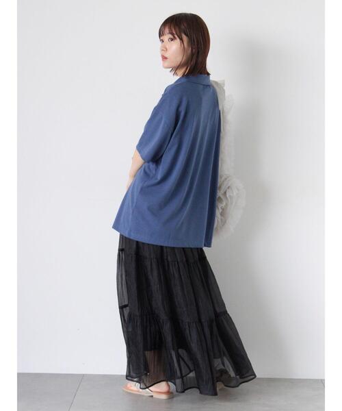 ehka sopo（エヘカソポ）の「ロゴ刺繍ハーフジップカットソー（Tシャツ/カットソー・レディース・グリーン/ブルー/グレー/ブラウン・F）」の18枚目の写真