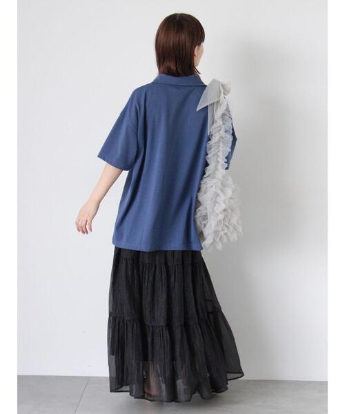 ehka sopo（エヘカソポ）の「ロゴ刺繍ハーフジップカットソー（Tシャツ/カットソー・レディース・グリーン/ブルー/グレー/ブラウン・F）」の19枚目の写真