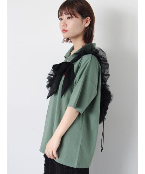 ehka sopo（エヘカソポ）の「ロゴ刺繍ハーフジップカットソー（Tシャツ/カットソー・レディース・グリーン/ブルー/グレー/ブラウン・F）」の21枚目の写真