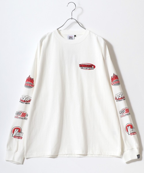 VISION STREET WEAR(ヴィジョンストリートウェア)の「VISION STREET WEAR/ヴィジョンストリートウエア ハート ゴースト レーシング 袖/バックプリント ワンポイントロゴ刺繍 オーバーサイズ ロンT 長袖 レディース メンズ(Tシャツ/カットソー・レディース・ホワイト/ブラック系その他2/ブラック系その他/ホワイト系その他2/ホワイト系その他/ブラック/グレー系その他・LL/M/L)」の8枚目の写真
