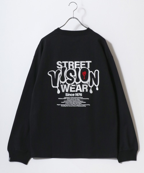 VISION STREET WEAR(ヴィジョンストリートウェア)の「VISION STREET WEAR/ヴィジョンストリートウエア ハート ゴースト レーシング 袖/バックプリント ワンポイントロゴ刺繍 オーバーサイズ ロンT 長袖 レディース メンズ(Tシャツ/カットソー・レディース・ホワイト/ブラック系その他2/ブラック系その他/ホワイト系その他2/ホワイト系その他/ブラック/グレー系その他・LL/M/L)」の14枚目の写真